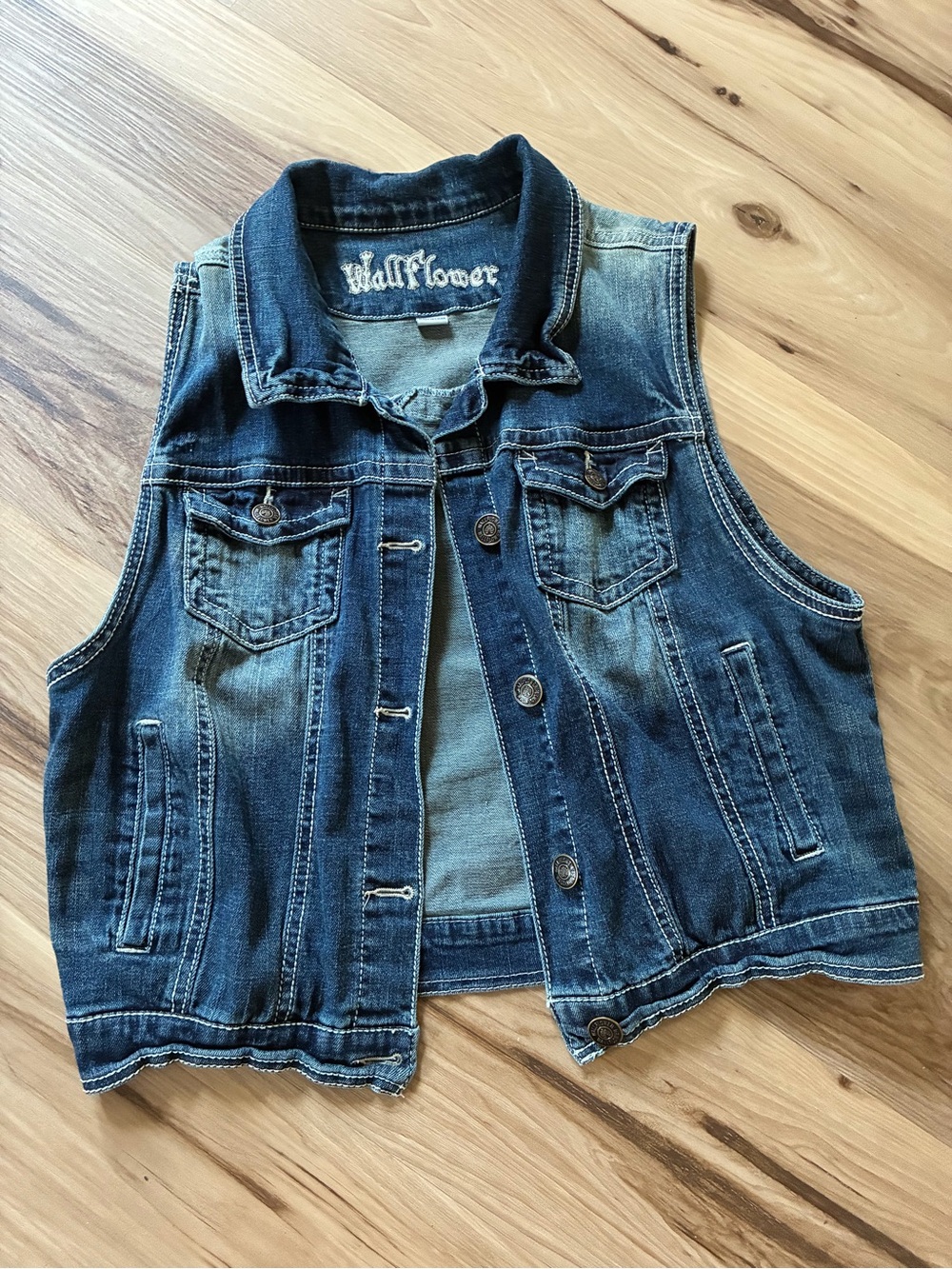 Women’s Wallflower Jean Jacket Vest